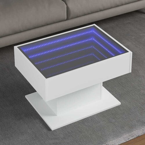  Stolić za kavu s LED bijeli 70x50x45 cm od konstruiranog drva Cijene