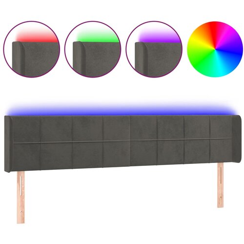 Maison Chic led posteljno vzglavje - vzglavna omarica - nočna omarica temno sivo 203x16x78/88 cm žamet, (21710762) Cene