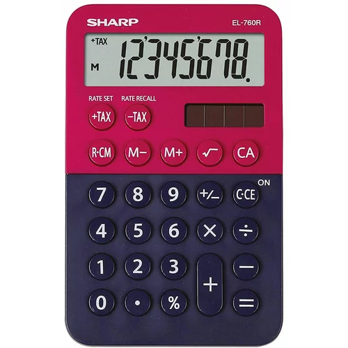 Sharp Namizni kalkulator EL760RBRB, modro-rdeč