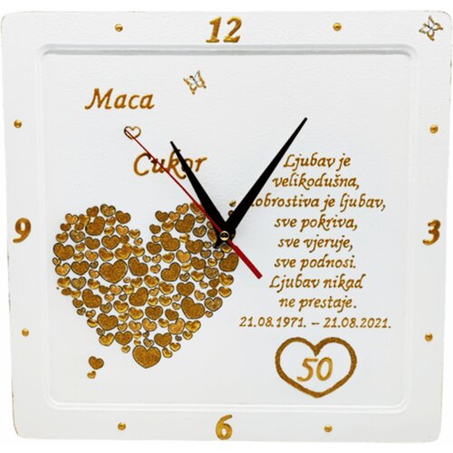  Darilo za poroko ali obletnico poroke! Stenska ura Š17012 Cene