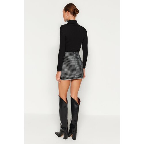 Trendyol Black High Waist Chain Detailed Woven Skirt Slike