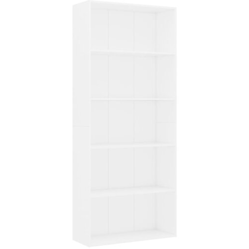 Maison Chic Knjižna omara - Knjižni regal 5-nadstropna bela 80x30x189 cm iverna plošča, (21725363) Cene