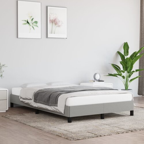  Okvir za krevet bez madraca svjetlosivi 120x190 cm od tkanine Slike