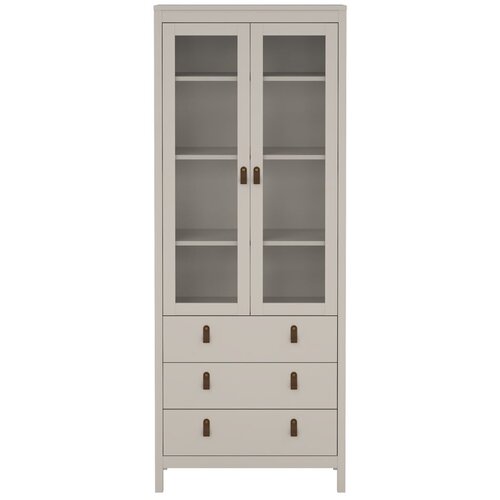 Tvilum Sivo-bež vitrina 78x199x33 cm Madrid – Cijene