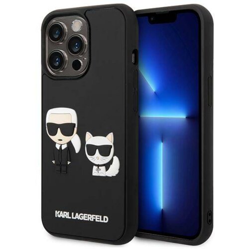 Karl Lagerfeld KLHCP14L3DRKCK za iphone 14 pro črna trda za&amp;scaron;čita - full bodies 3D Slike