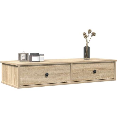 vidaXL Stenska polica s predali sonoma hrast 100x37,5x19 cm inž. les Cene