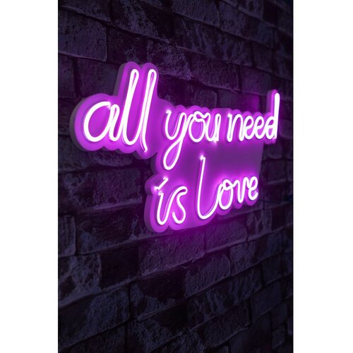 Wallity All You Need is Love - Pink Pink Decorative Plastic Led Lighting Cene