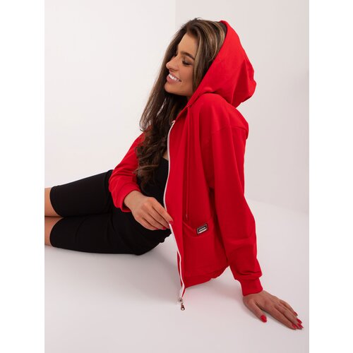 Fashion Hunters Red women's sweatshirt with pockets Slike