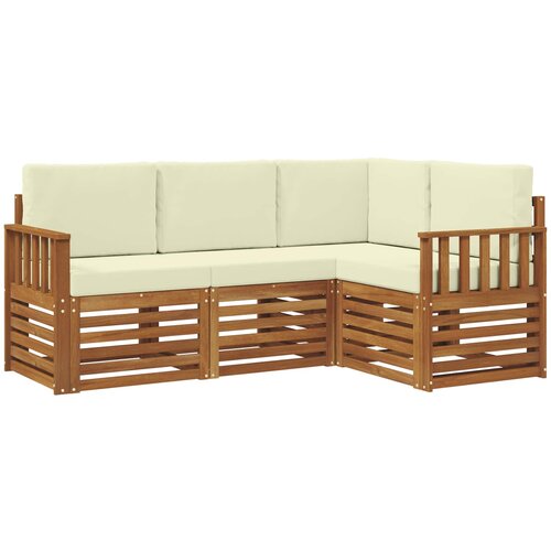  Set vanjskih sofa 4 kom. Prirodna i krem Poliester Slike