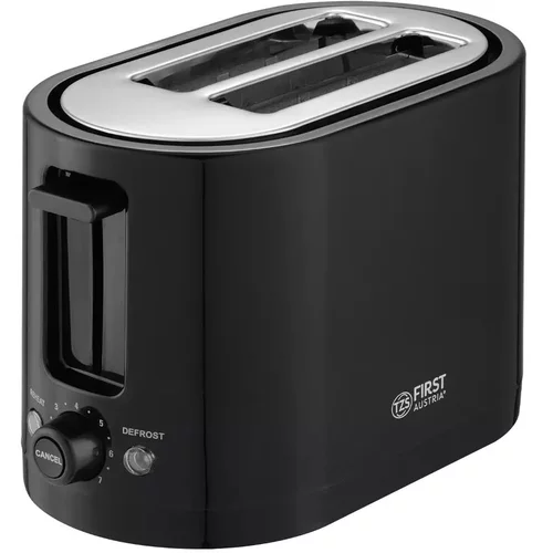 First Toaster za 2 kosa, 3-funkcije, nastavitev zapeke, 750W. črn, (20723139)