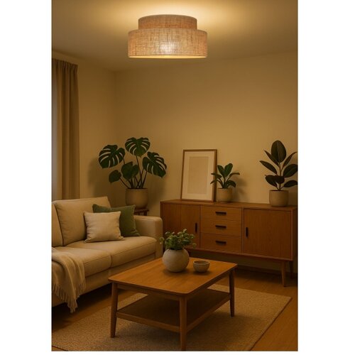  stropno svetlo boho 1xE27/60W/230V, prečnik 40 cm, bež Slike