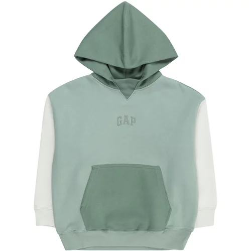 GAP Sweater majica 'FASHION ARCH' smaragdno zelena / žad / bijela