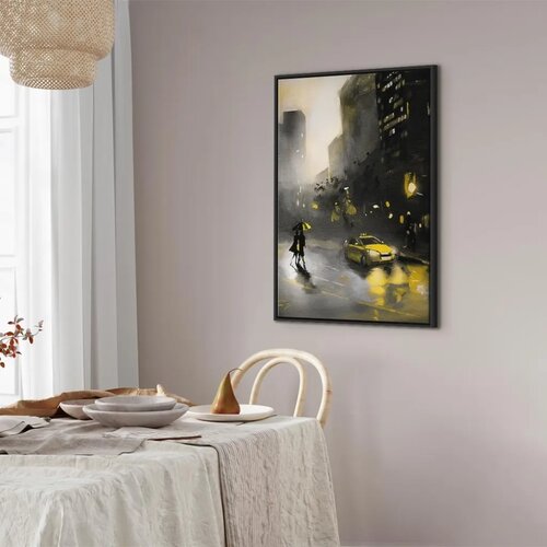  Slika - City Glow (1 Part) Vertical 80x120 U crnom drvenom okviru Cene