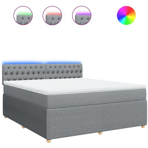Maison Chic Box spring postelja - Vzmetna postelja z vzmetnico svetlo siva 180x200 cm blago SL17634, (21894128) Cene
