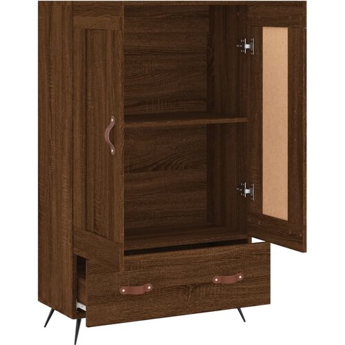  Visoka komoda smeđa boja hrasta 69,5x31x115cm konstruirano drvo Slike