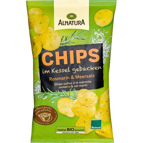 Bioland čips, pečen v kotlu - rožmarin in morska sol - 125 g Cene