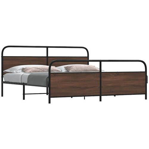 vidaXL Metalni okvir kreveta bez madraca smeđa boja hrasta 180x200 cm Cene