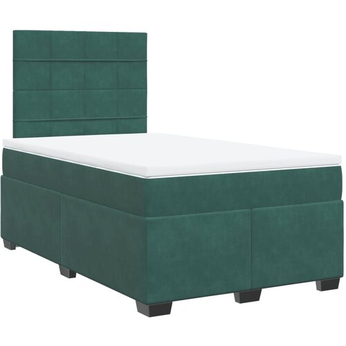 VidaXL Box spring postelja z vzmetnico temno zelen 120x190 cm žamet, (21306857) Slike