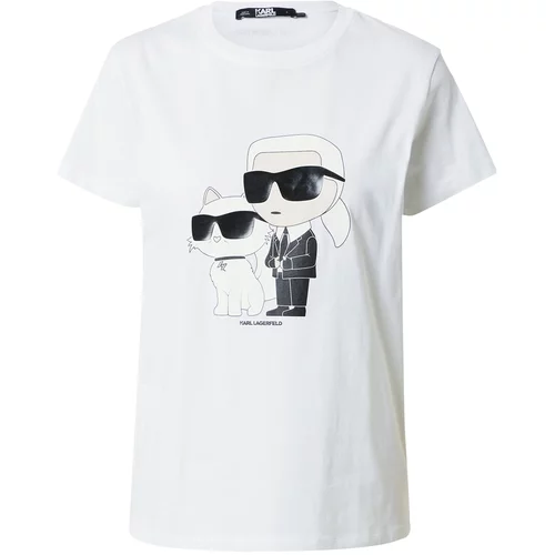 Karl Lagerfeld Majica 'Ikonik 2.0' boja pijeska / crna / prljavo bijela / bijela