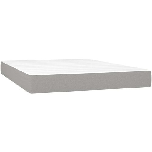  Krevet box spring s madracem LED svjetlosivi 140x200 cm tkanina Slike