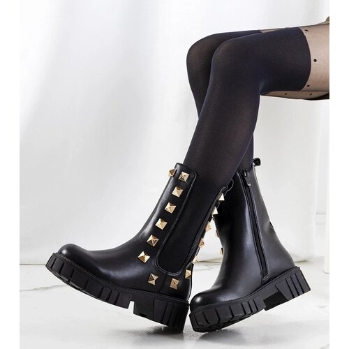 D/CEO Black patent leather insulated boots Campi Slike