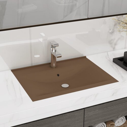 vidaXL Luksuzni umivaonik mat krem 60 x 46 cm keramički Cijene
