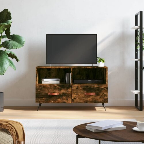 VidaXL TV ormarić dimljeni hrast 80 x 36 x 50 cm konstruirano drvo Slike
