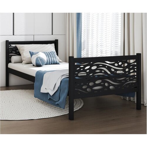 Molarem Home Metalni dječji krevet Viana - crni - 200x90 cm - Bez madraca Cene