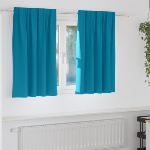 vidaXL Zavjese sa zavjesama 2 pcs Tirkizna 140 x 140 cm Poliester Cene