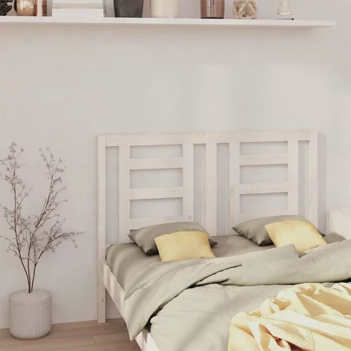  Uzglavlje za krevet bijelo 126 x 4 x 100 cm od masivne borovine