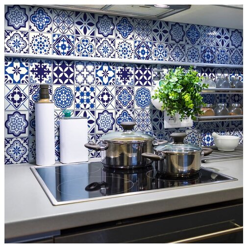 Ambiance Komplet 24 stenskih nalepk Decals Tiles Eusebio, 10 x 10 cm Cene