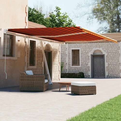 vidaXL Prostostoječa avtomatska tenda 600x300 cm oranžna/rjava Cene