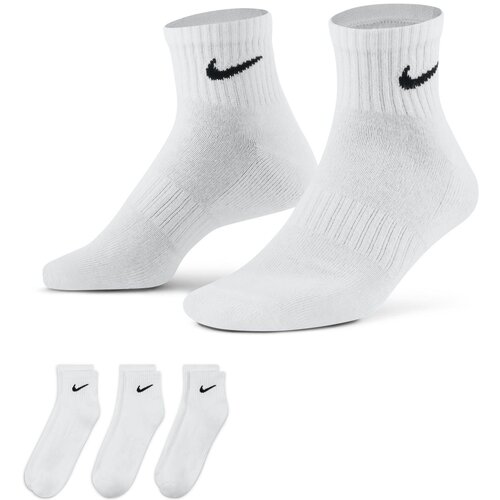 Nike Everyday Cush Ankle Socks 3-Pack White/ Black Cene
