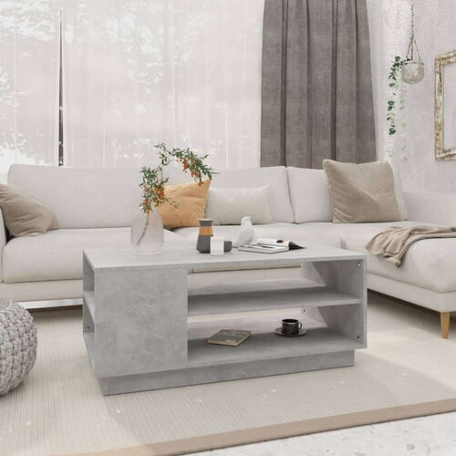 vidaXL Klubska mizica betonsko siva 102x55x43 cm iverna plo&scaron;ča Cene