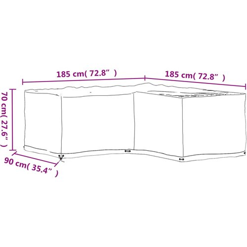  Navlaka za kutnu vrtnu garnituru s 12 u&amp;scaron;ica 185 x 185 x 70 cm Slike