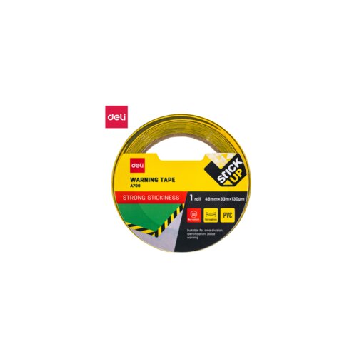 Deli TRAKA ŽUTO CRNA 48MM*33M*130MIC EA700 Cene