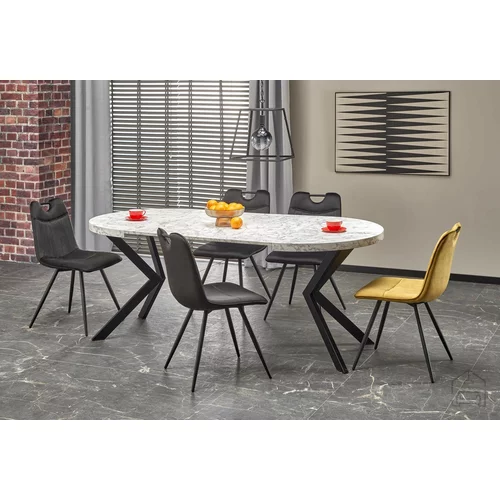 Xtra furniture Blagovaonski stol na razvlačenje Peroni 100/250 cm - bijeli mramor/crna