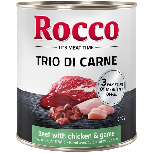 Rocco Classic Trio di Carne - 24 x 800 g - Govedina, piletina & divljač