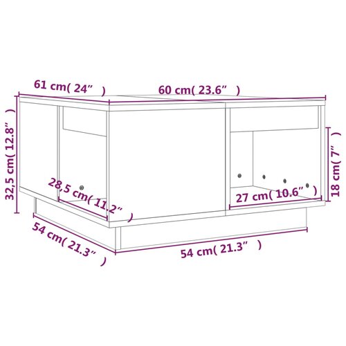  Stolić za kavu boja meda 60 x 61 x 32,5 cm od masivne borovine Slike