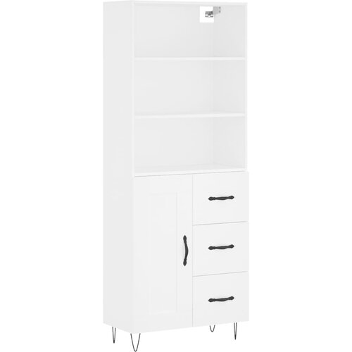 Maison Chic Visoka omara - Komoda - Predalnik bela 69,5x34x180 cm inženirski les, (21721024) Slike