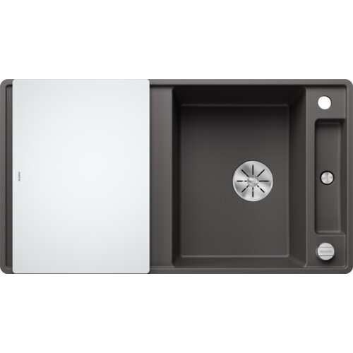 Blanco sudoper AXIA III 5 S-F InFino SILGRANIT daska staklo, s dalj.upr. - KAMENO SIVA Slike