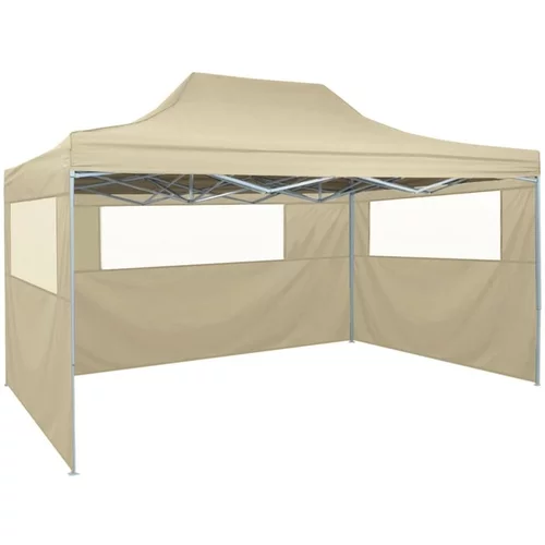  Profesionalen zložljiv vrtni šotor s 3 stranicami 3x4 m jeklo