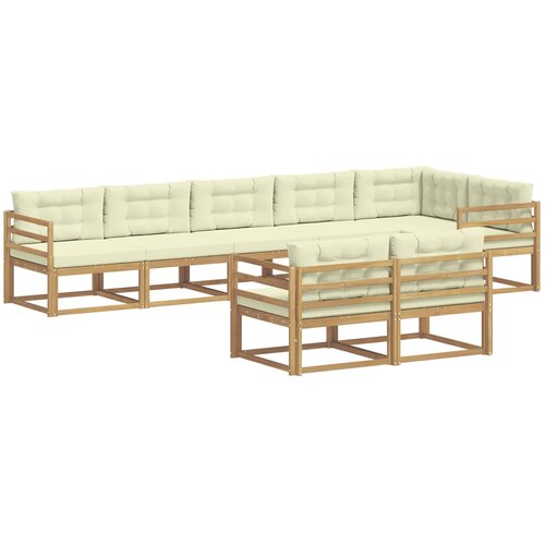 vidaXL Zunanja garnitura za sedenje 6 pcs Bela in krem Poliester, (5000282096) Cene