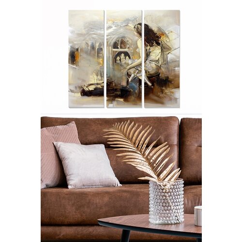 Wallity MDF1241189092 multicolor decorative mdf painting (3 pieces) Cene