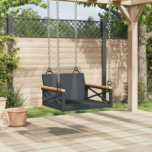 vidaXL Klupa za ljuljanje crna 63 x 62 x 40 cm od poliratana Cene