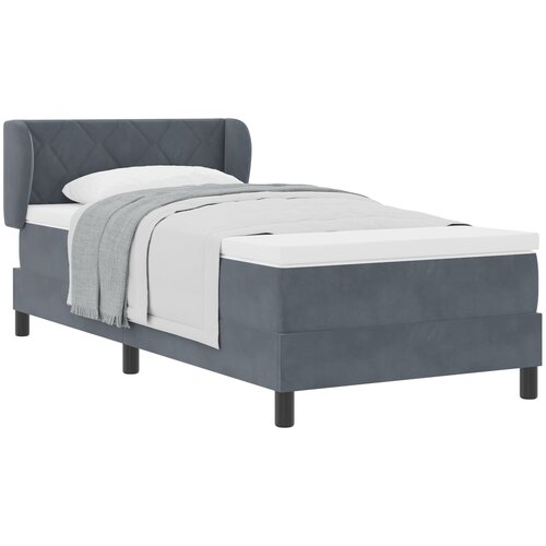 VidaXL Box Spring Krevet s Madracem Tamno Siva 90x190 cm Bar&amp;scaron;un Slike