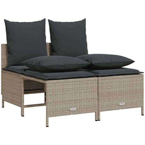  4-dijelni set vrtnih sofa s jastucima svijetlosivi poliratan Slike