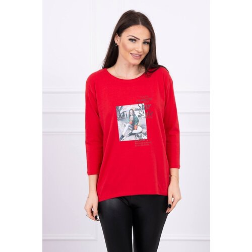 Kesi Blouse with Star Style print red Cijene