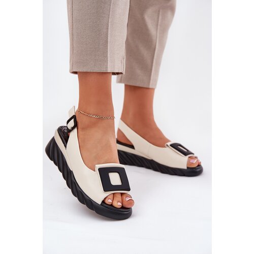 ARTIKER Leather Women's Wedge Sandals with Decoration Cene