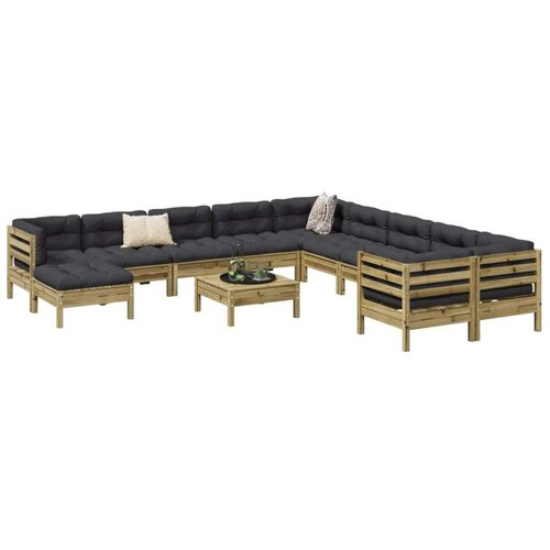  12-dijelni set vrtnih sofa s jastucima od impregnirane borovine Cijene